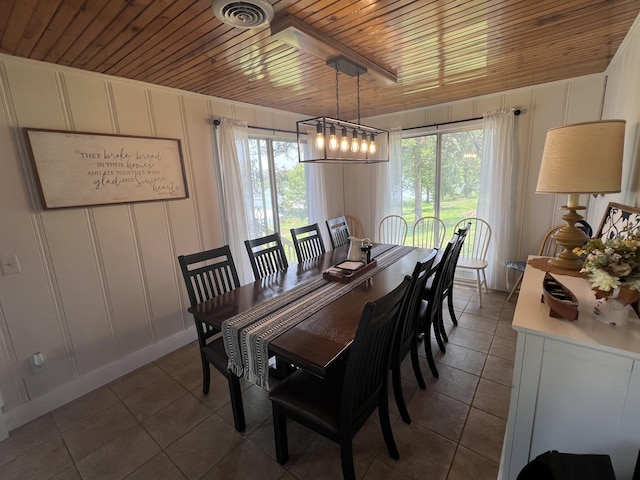 21937 Lake Rd Unit M12, Cassville, MO 65625 - tiled dining room with wooden ceiling and a decorative wall
