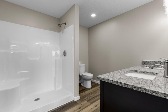 1186 Emory Creek Blvd, Branson, MO 65616 - full bath with toilet, vanity, wood finished floors, a shower, and recessed lighting