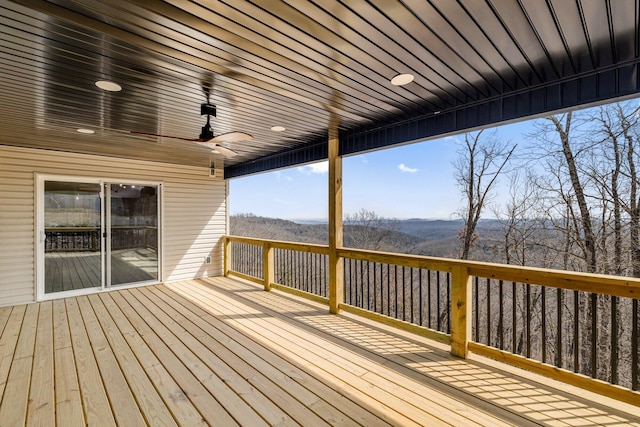 1186 Emory Creek Blvd, Branson, MO 65616 - wooden terrace featuring a mountain view and ceiling fan