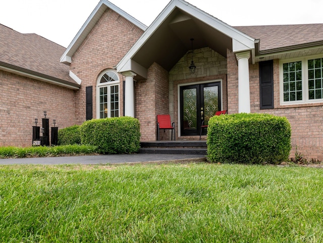 4266 S 94th Rd, Bolivar, MO 65613 - entrance to property with roof with shingles, brick siding, and a yard