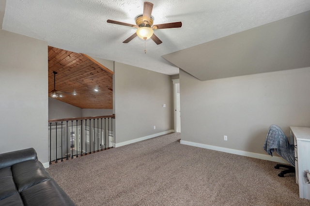 5116 S 165th Rd, Bolivar, MO 65613 - unfurnished office with ceiling fan, lofted ceiling, carpet floors, and baseboards