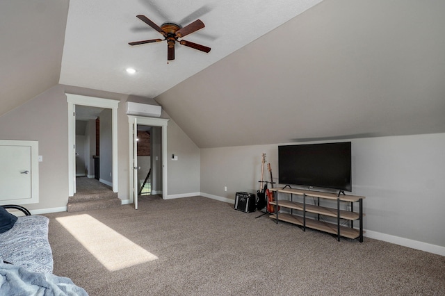 5116 S 165th Rd, Bolivar, MO 65613 - additional living space with a ceiling fan, carpet flooring, lofted ceiling, and baseboards