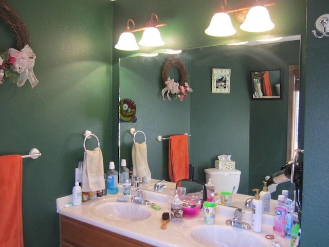 32880 Normal Dr, Eldridge, MO 65463 - bathroom with double vanity and toilet