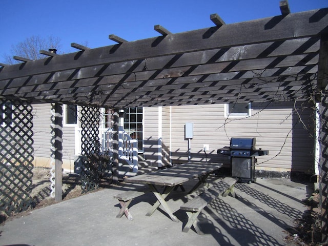 32880 Normal Dr, Eldridge, MO 65463 - view of patio / terrace featuring a grill and a pergola
