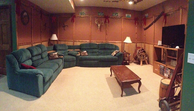 32880 Normal Dr, Eldridge, MO 65463 - carpeted living room featuring a decorative wall