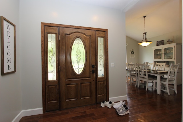 2362 Hazelwood Rd, Seymour, MO 65746 - entrance foyer with baseboards and dark wood-type flooring