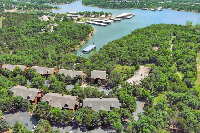 24 Village Trl Unit 13-2, Branson, MO 65616 - aerial view of residential area featuring a nearby body of water and a heavily wooded area
