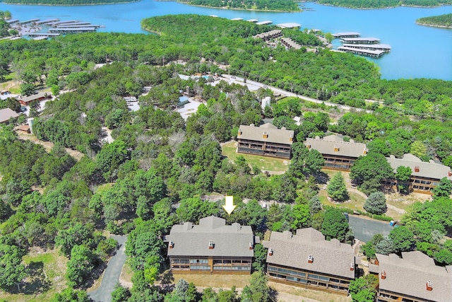24 Village Trl Unit 13-2, Branson, MO 65616 - aerial view of property's location featuring a large body of water and a heavily wooded area