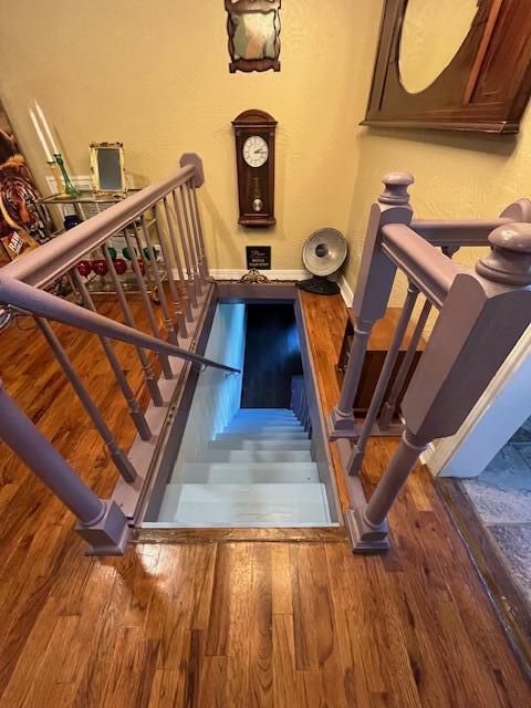 530 Taneycomo Hill Dr, Hollister, MO 65672 - stairs featuring wood finished floors