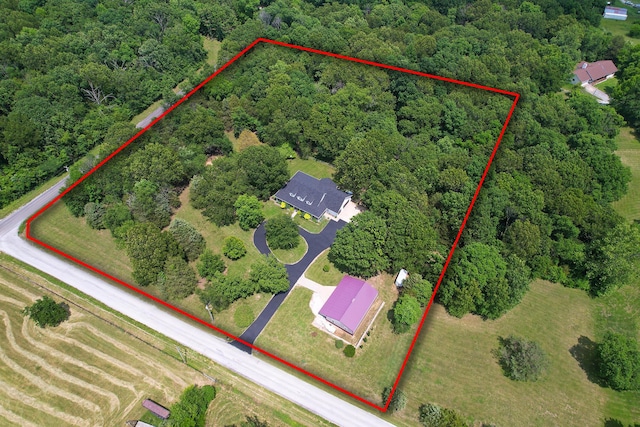 150 Licaria Rd, Ozark, MO 65721 - aerial overview of property's location featuring property parcel outlined and a forest