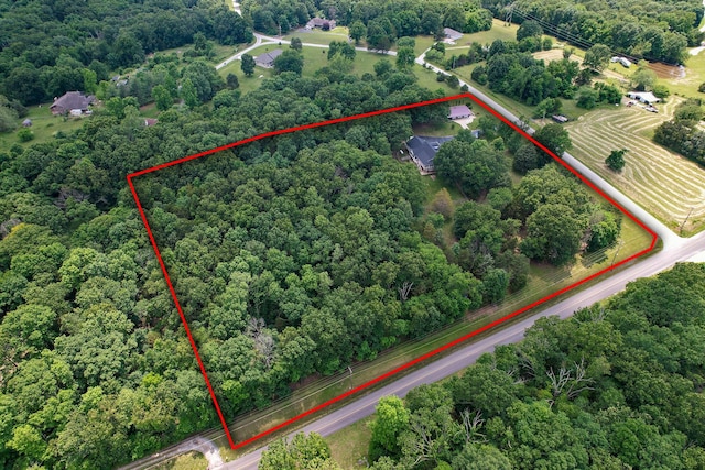 150 Licaria Rd, Ozark, MO 65721 - aerial view of property's location featuring property boundaries highlighted and a forest