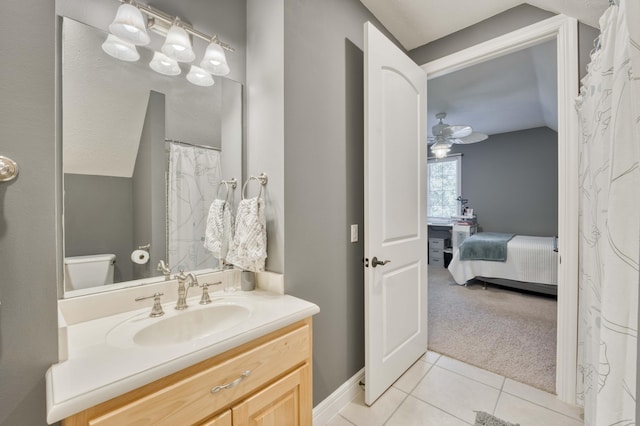 3262 S Thornridge Dr, Springfield, MO 65809 - full bath featuring vanity, tile patterned flooring, ensuite bath, toilet, and baseboards