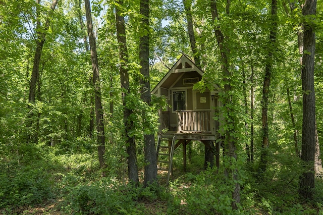 3262 S Thornridge Dr, Springfield, MO 65809 - view of outdoor structure featuring a wooded view