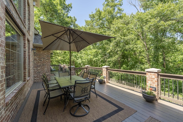3262 S Thornridge Dr, Springfield, MO 65809 - wooden deck with outdoor dining area