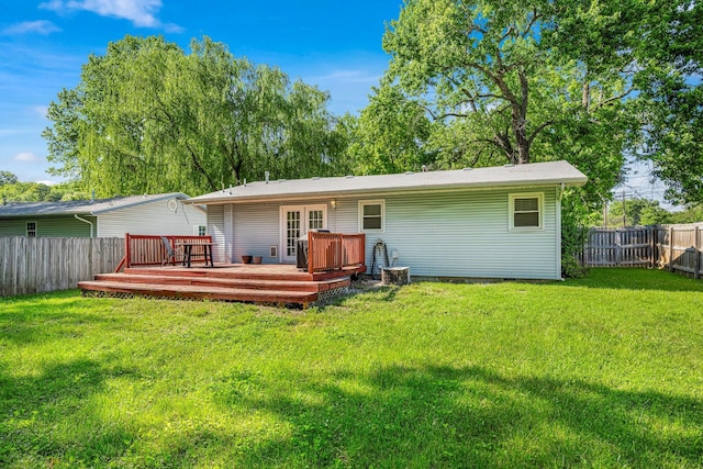 332 E Silsby St, Springfield, MO 65807 - rear view of property with a deck and french doors