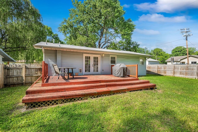 332 E Silsby St, Springfield, MO 65807 - rear view of property featuring french doors and a deck