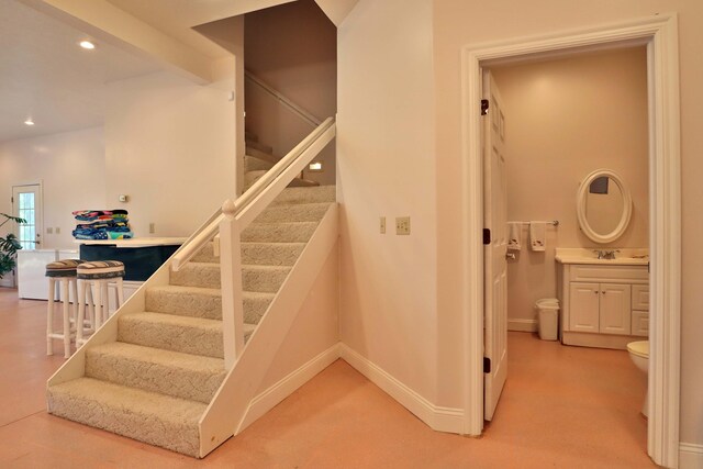 607 Sumac Ln, Marshfield, MO 65706 - staircase with recessed lighting and baseboards