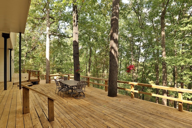 607 Sumac Ln, Marshfield, MO 65706 - wooden deck with outdoor dining space