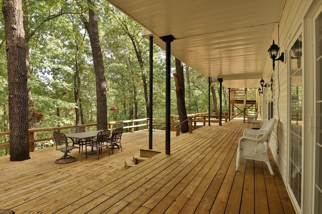 607 Sumac Ln, Marshfield, MO 65706 - deck with outdoor dining space
