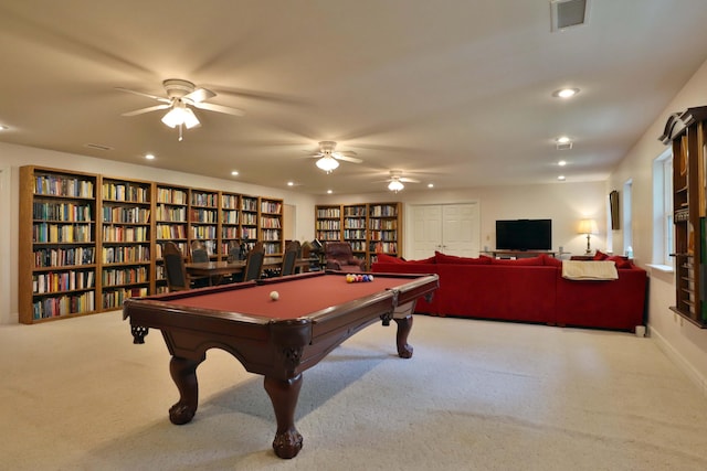 607 Sumac Ln, Marshfield, MO 65706 - recreation room featuring carpet floors and recessed lighting