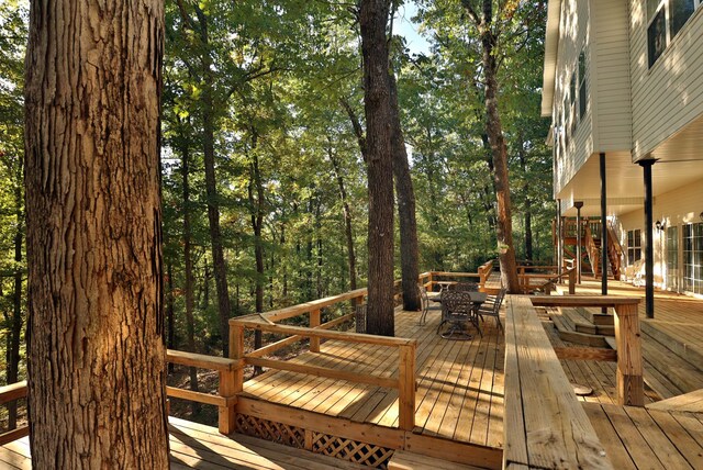 607 Sumac Ln, Marshfield, MO 65706 - wooden terrace with outdoor dining space