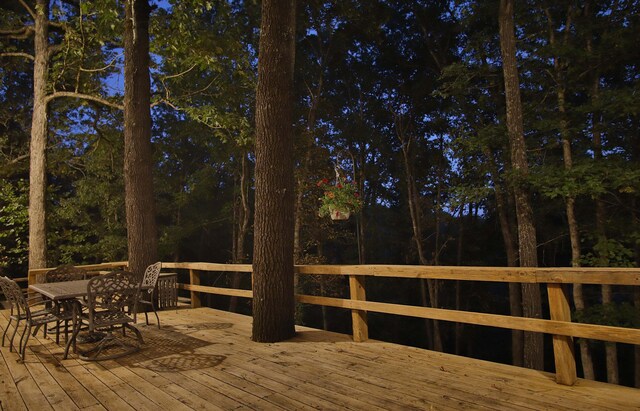 607 Sumac Ln, Marshfield, MO 65706 - wooden deck featuring outdoor dining area