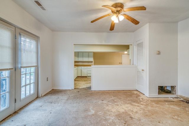 21461 Needles Eye Rd, Shell Knob, MO 65747 - unfurnished living room with baseboards and a ceiling fan