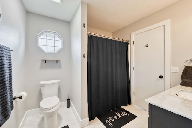 317 Cinnamon Ct, Sparta, MO 65753 - full bathroom with vanity, marble finish floors, toilet, and a shower with curtain