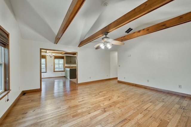 224 Loveland Dr, Rogersville, MO 65742 - unfurnished living room with light wood finished floors, ceiling fan, baseboards, and a chandelier