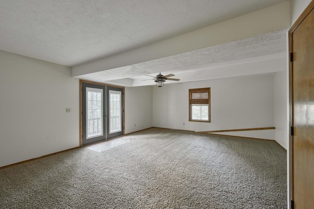 224 Loveland Dr, Rogersville, MO 65742 - carpeted empty room featuring a textured ceiling, a ceiling fan, and baseboards