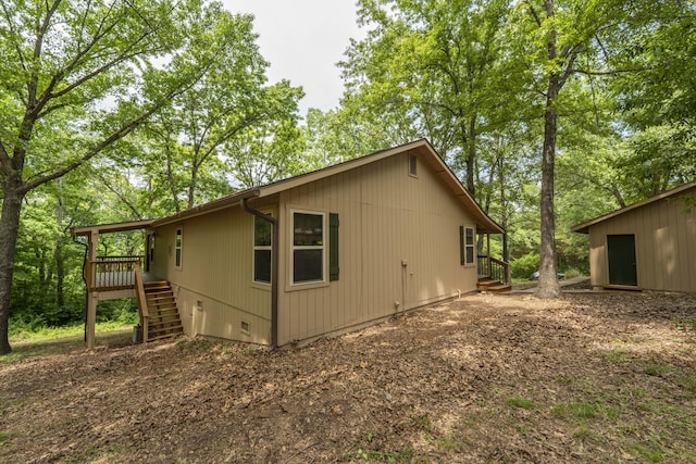 224 Loveland Dr, Rogersville, MO 65742 - view of property exterior featuring stairs and a deck