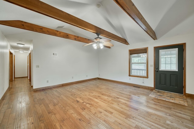 224 Loveland Dr, Rogersville, MO 65742 - unfurnished living room featuring light wood finished floors, ceiling fan, and baseboards