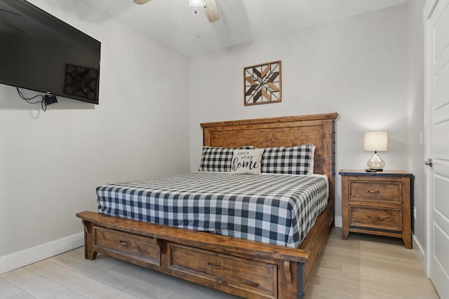 232 Chateau Mountain Hilltop Way, Branson, MO 65616 - bedroom featuring baseboards, light wood-style floors, and ceiling fan