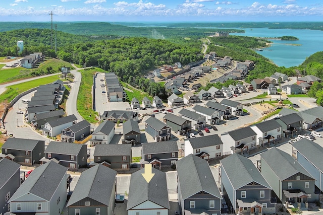232 Chateau Mountain Hilltop Way, Branson, MO 65616 - aerial view of residential area with a nearby body of water and a forest