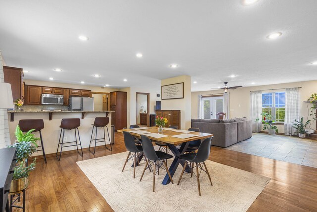 6755 W Farm Rd Unit 194, Republic, MO 65738 - dining area featuring light wood finished floors, recessed lighting, and a ceiling fan
