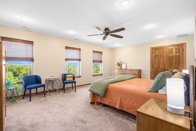 6755 W Farm Rd Unit 194, Republic, MO 65738 - carpeted bedroom featuring multiple windows, recessed lighting, ceiling fan, and baseboards