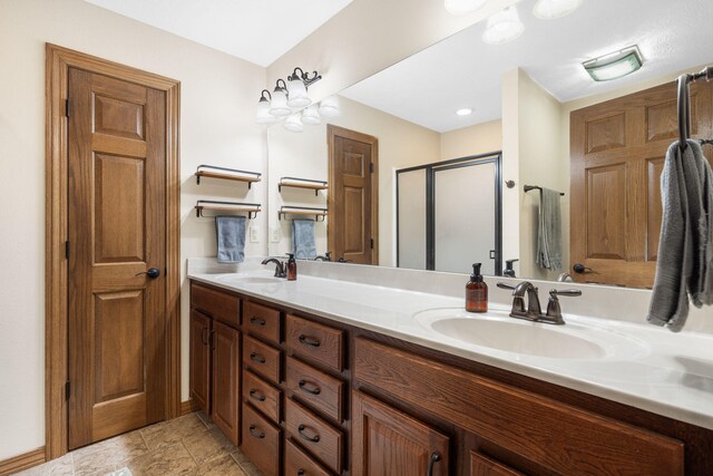 6755 W Farm Rd Unit 194, Republic, MO 65738 - bathroom featuring double vanity and a shower stall