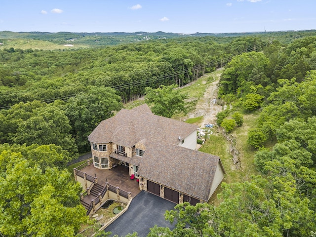200 Barnes Ln, Branson, MO 65616 - aerial view of property and surrounding area with a heavily wooded area