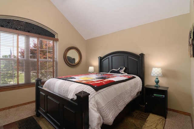 1054 W Itaska Rd, Nixa, MO 65714 - bedroom with lofted ceiling, multiple windows, and light colored carpet