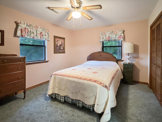 26225 Farm Rd Unit 1209, Eagle Rock, MO 65641 - carpeted bedroom with a closet, ceiling fan, and baseboards