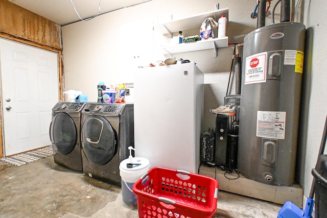 511 C St, Deepwater, MO 64740 - laundry room featuring washer and clothes dryer and water heater