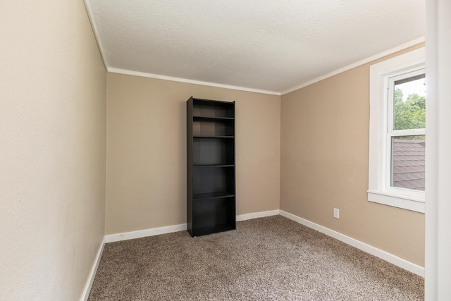 1104 E Buffalo St, Bolivar, MO 65613 - unfurnished bedroom with carpet floors, baseboards, crown molding, and a textured ceiling