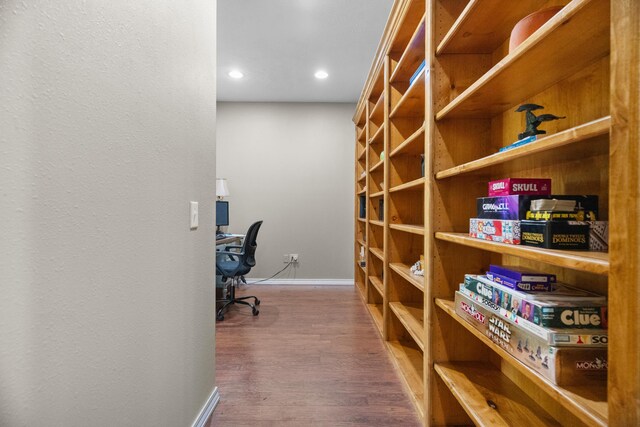 36205 State Highway 413, Crane, MO 65633 - home office featuring wood finished floors, baseboards, and recessed lighting