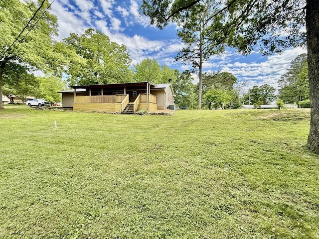 8030 Indiana Dr, Houston, MO 65483 - view of green lawn featuring stairway