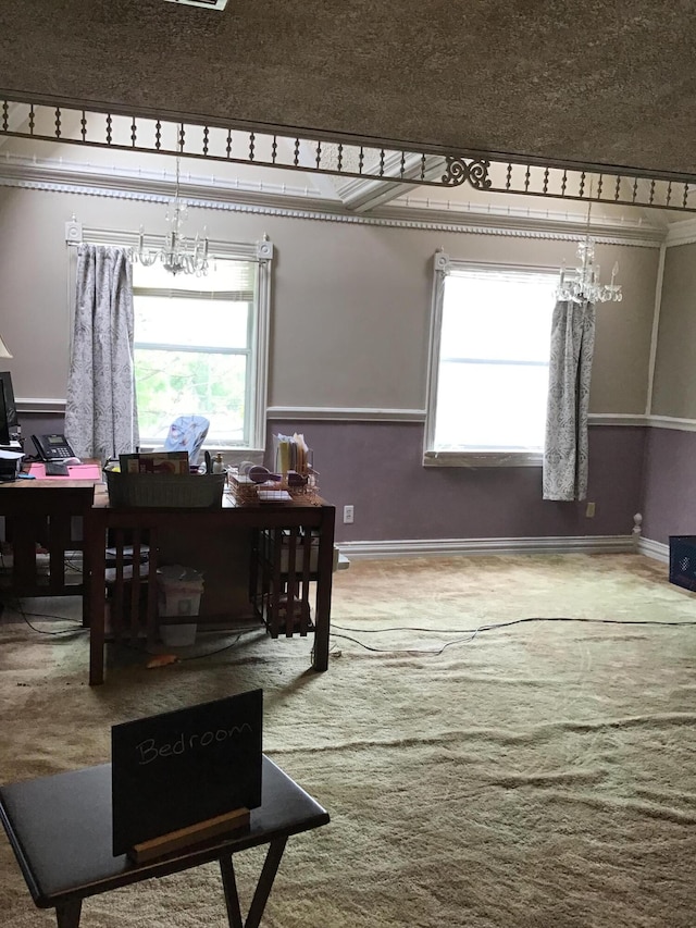 310 S 6th St, Thayer, MO 65791 - office with a chandelier and carpet flooring