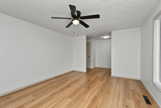2658 S Hillsboro, Springfield, MO 65802 - spare room with light wood-type flooring, a textured ceiling, baseboards, and ceiling fan