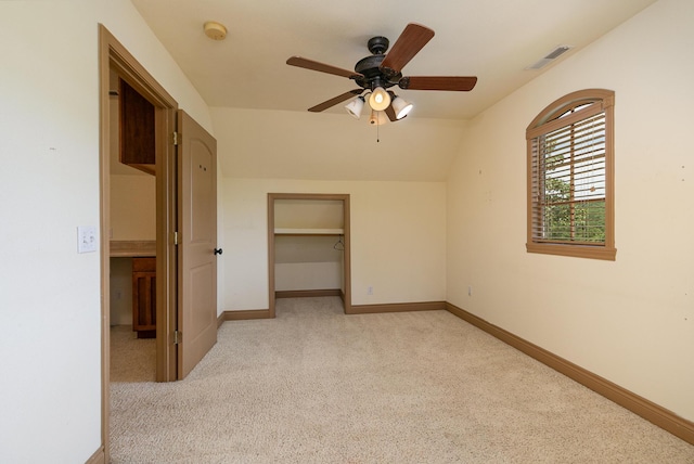 184 Appaloosa Trl, Saddlebrooke, MO 65630 - unfurnished bedroom featuring carpet floors, baseboards, a ceiling fan, and a closet