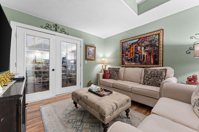 180 Grace Chapel Rd, Blue Eye, MO 65611 - living area featuring wood finished floors and french doors