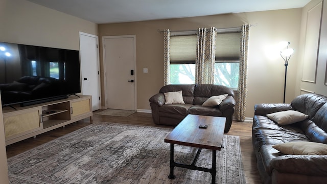 606 W Clover Dr, Clinton, MO 64735 - living room featuring wood finished floors and baseboards