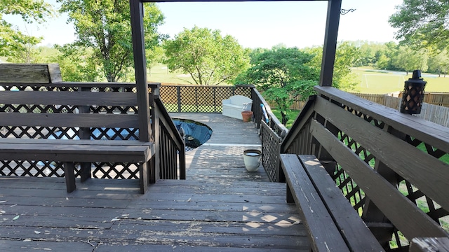 606 W Clover Dr, Clinton, MO 64735 - view of wooden terrace